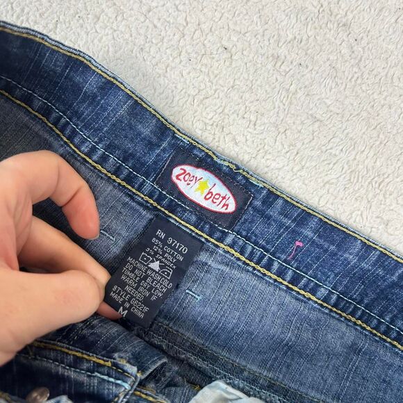 Zoey Beth Y2K 2000s Coquette Mcbling Rhinestone Mini Skirt - Picture 3 of 5